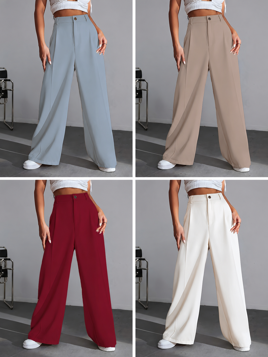 Iara - Hoge Taille Broek Met Wijde Pijpen