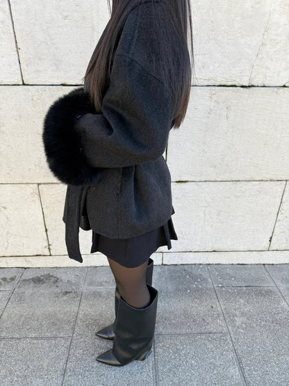 Faya Jas Dames | Dames Winterjas met Faux Fur en Elegante Tailleceintuur
