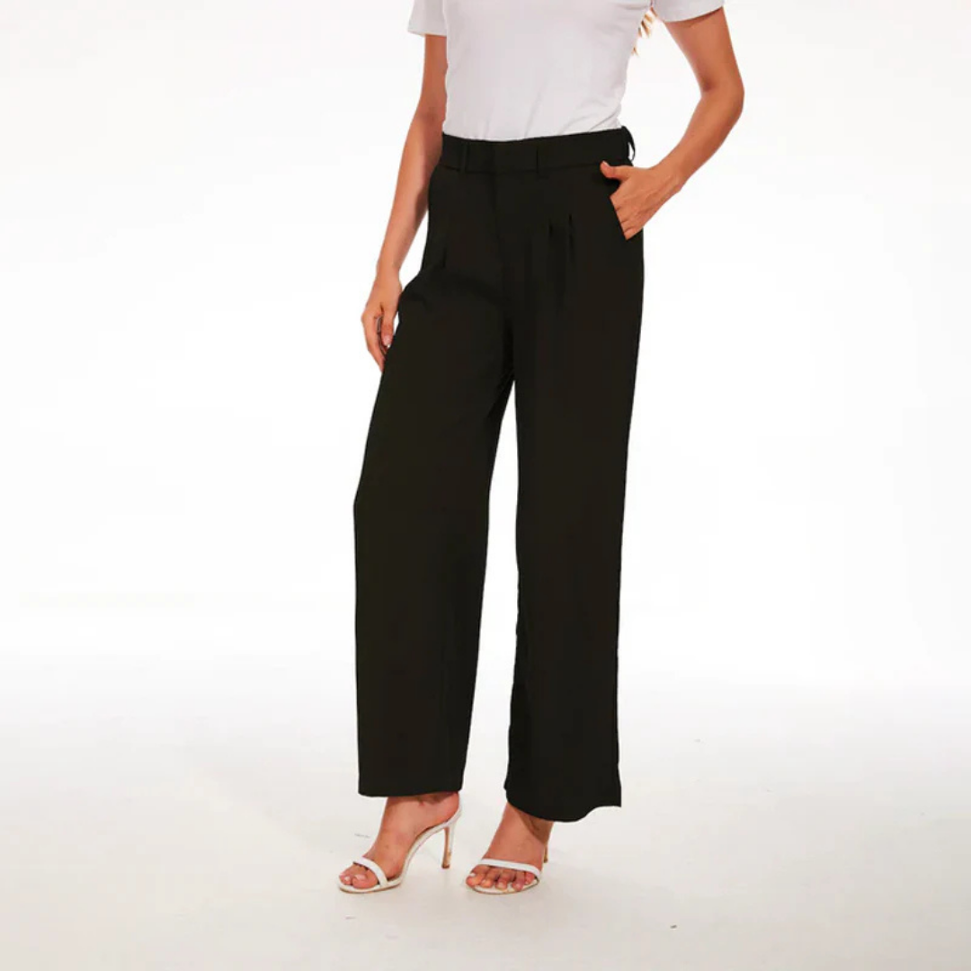 Dames Hoog Getailleerde Wide Leg Broek – Casual met Wijde Pijpen, voor Dagelijks