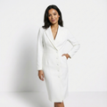 Dames Getailleerde Blazer Jurk – Met Knoopdetail, Geschikt voor Werk en Formele Gelegenheden