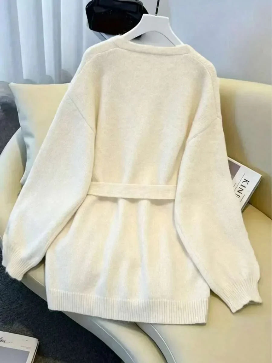 Oversized cardigan met riem