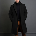 Heren Winterjas Formeel Lange Jas Wollen Look