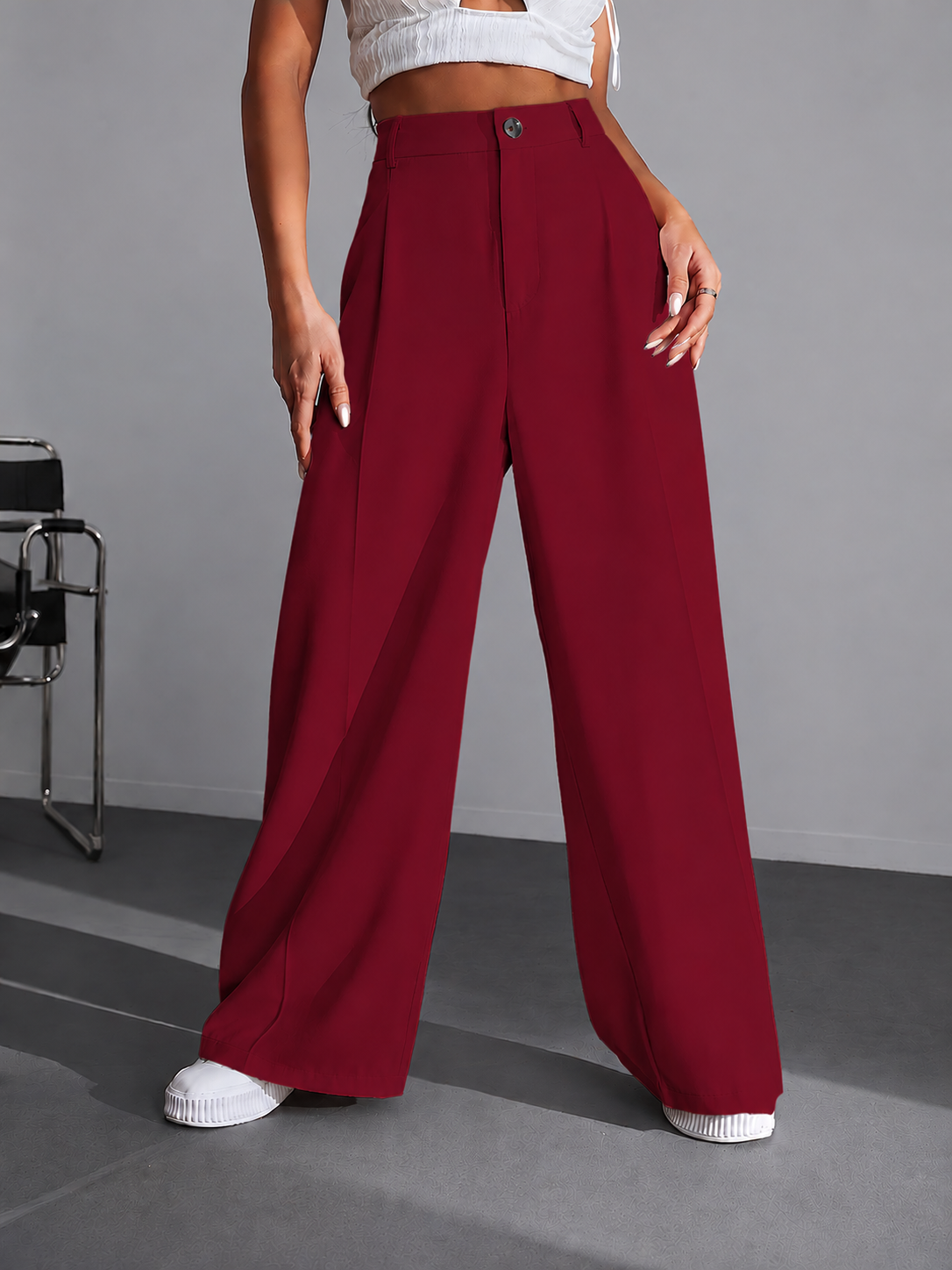 Iara - Hoge Taille Broek Met Wijde Pijpen