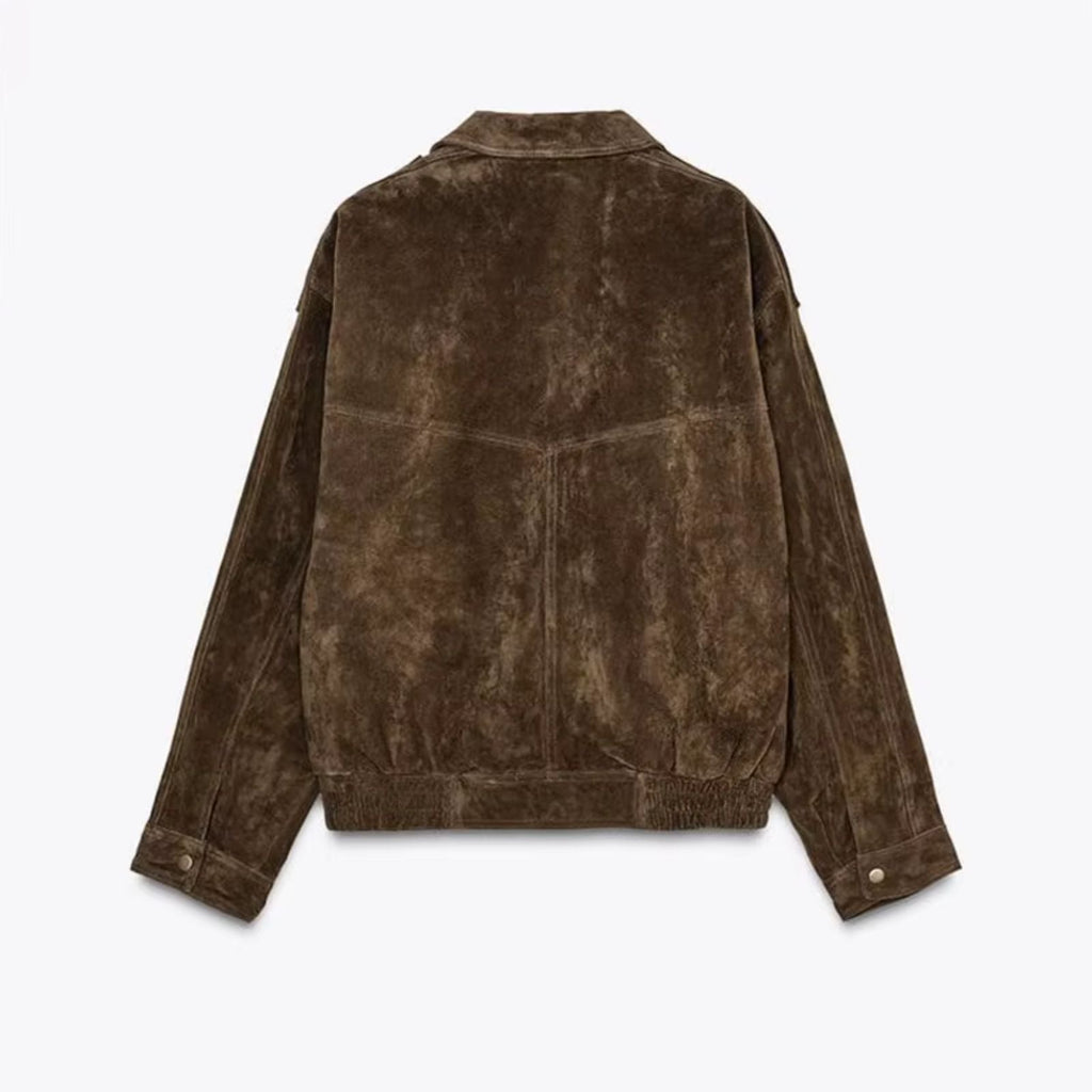 Aïsha oversized suede jacket | Dames jas van luxe suède met vintage flair