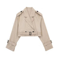 Geesje | Dames Korte Trenchcoat met Cropped Silhouet – Tijdloze Overgangsstijl