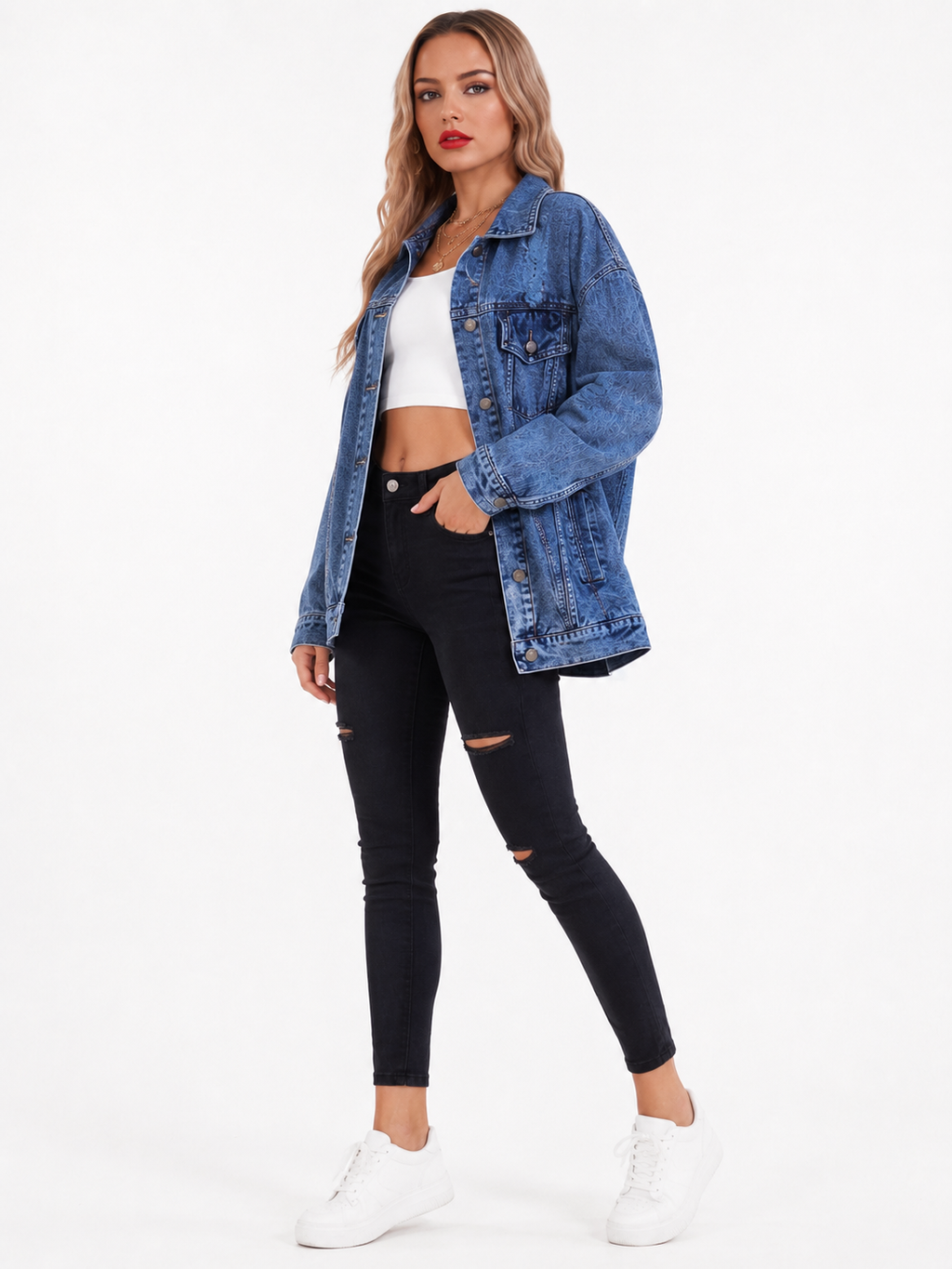 Hillary - Oversized Spijkerjack Met Vintage Look