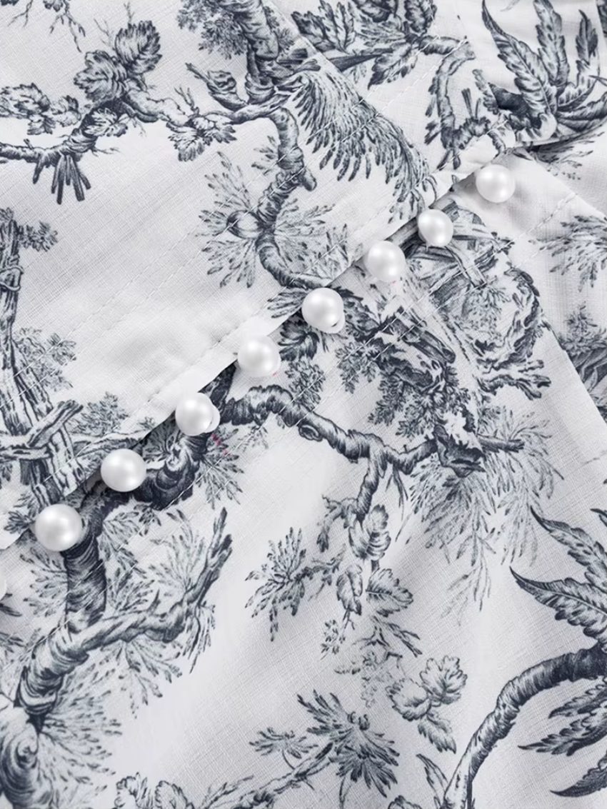 Liz | Damesjurk met vintage print en romantische A-lijn – perfect voor lente &amp; zomer