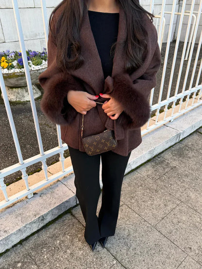 Faya Jas Dames | Dames Winterjas met Faux Fur en Elegante Tailleceintuur