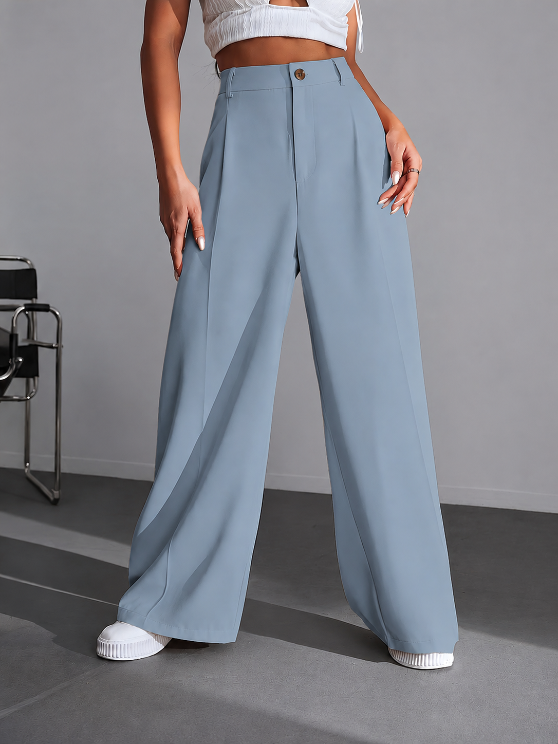 Iara - Hoge Taille Broek Met Wijde Pijpen
