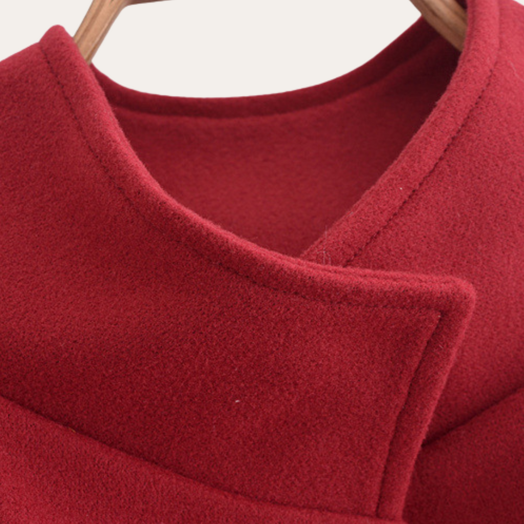 Dames Wollen Cape Mantel – Effen, Casual voor Herfst en Winter