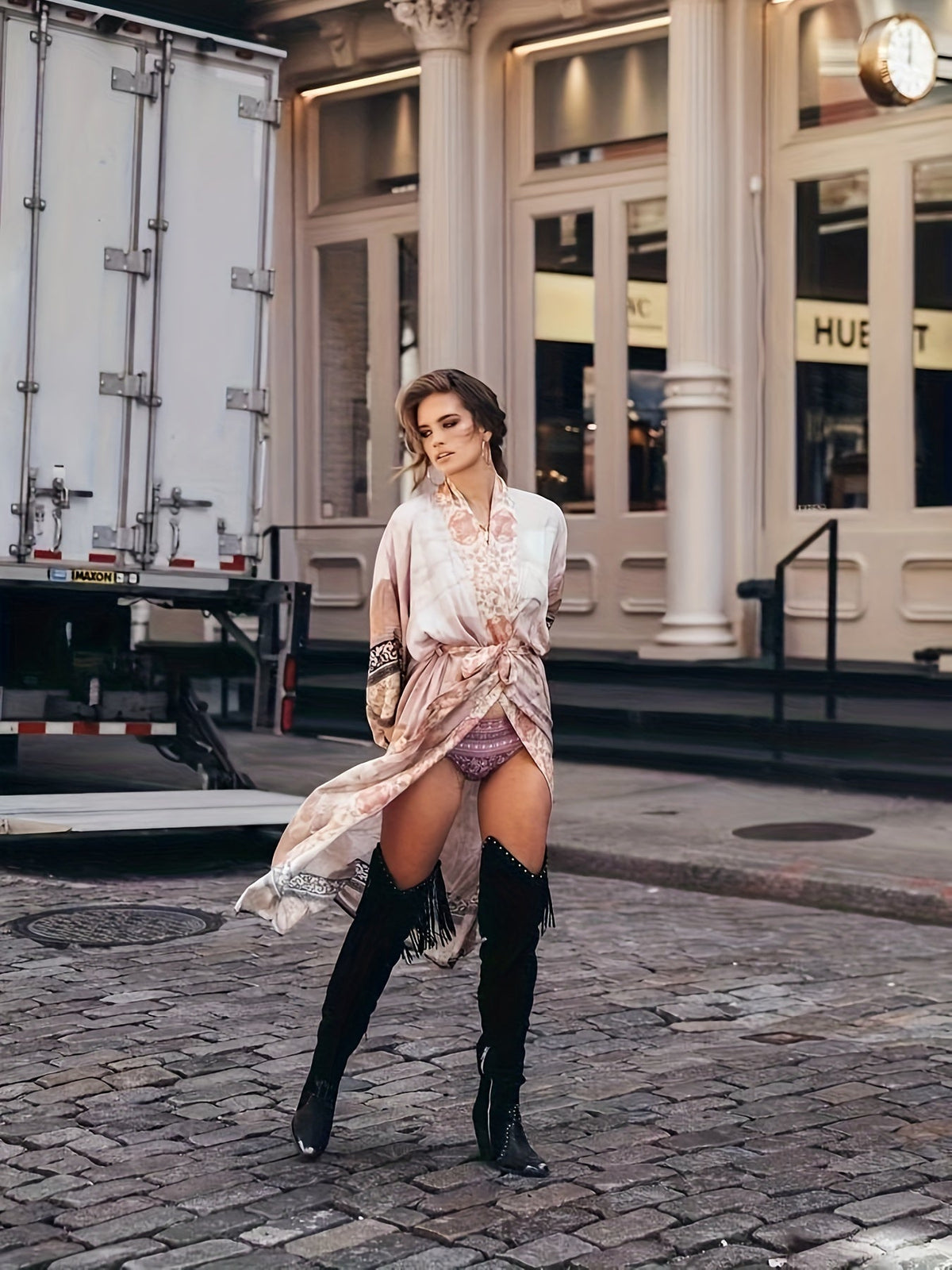 Christa | Dames Kimono met Bloemenprint en Strikceintuur – Luchtig & Feminine