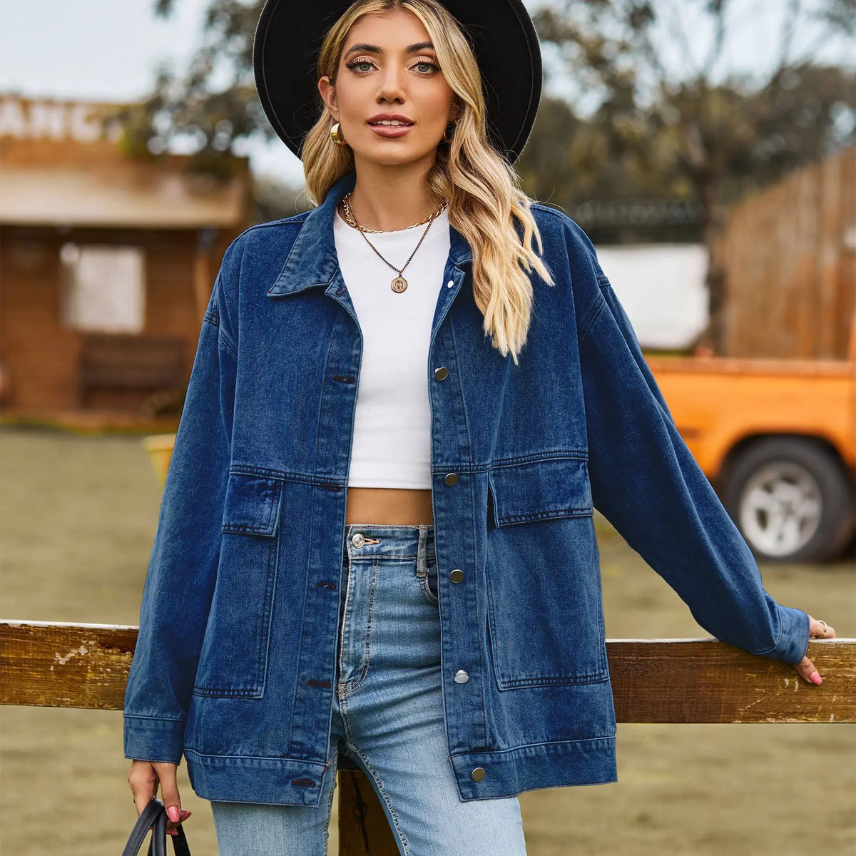 Oversized spijkerjas | Dames denim jas met utility details en relaxed fit
