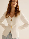 JONI - Minimalistische Blazer met V-Hals voor Dames