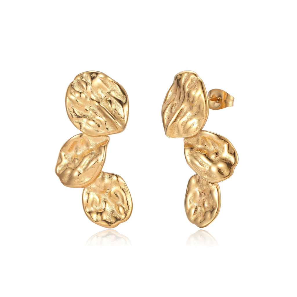 DILA - Gouden oorbellen voor dames met sculpturale vorm en elegante statement-look