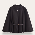 Dames Wollen Cape Mantel – Effen, Casual voor Herfst en Winter