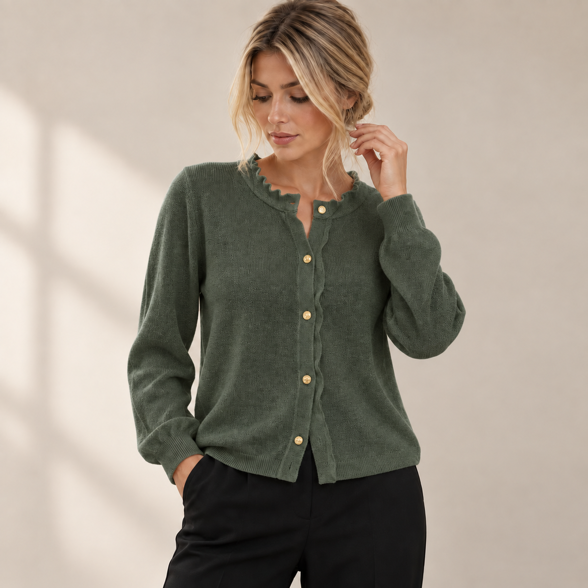 Zara oversized vest dames | Lang vest met gouden knopen en losse pasvorm