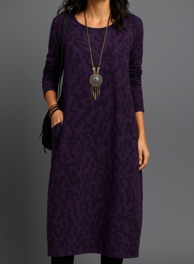 Winterjurk Dames, Elegant Design, Met Zakken, Warme stof