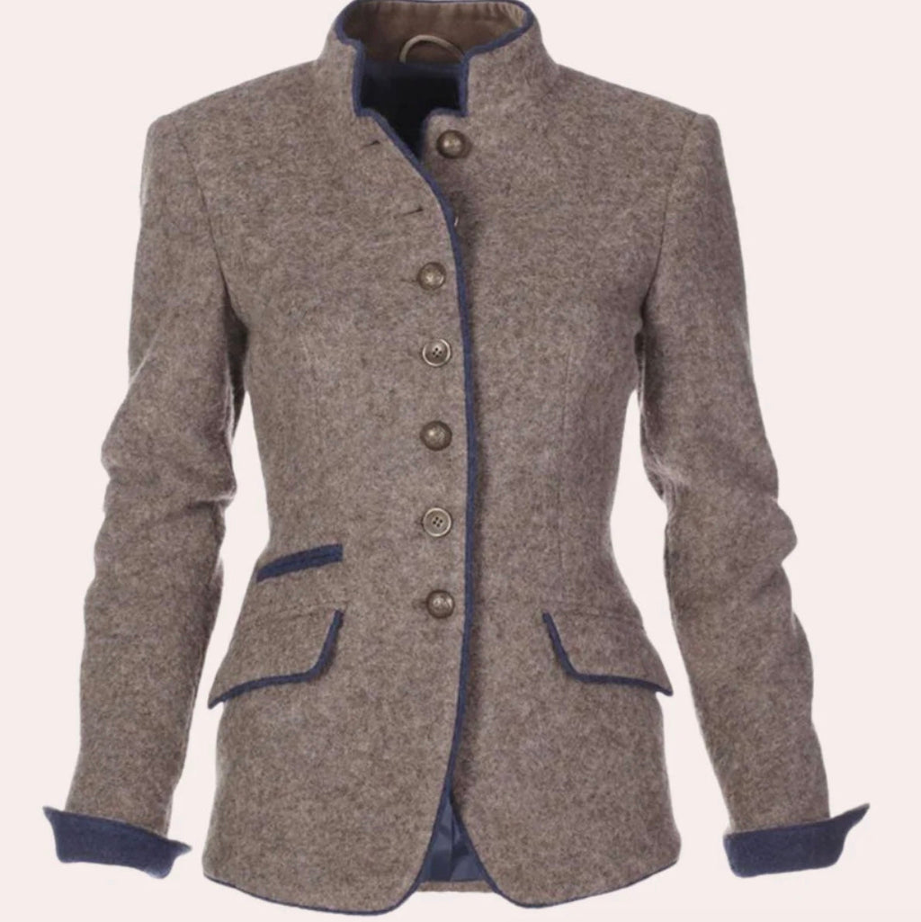 Kim Chique Dames Blazer | Comfortabele Pasvorm, Knoopsluiting, Beige