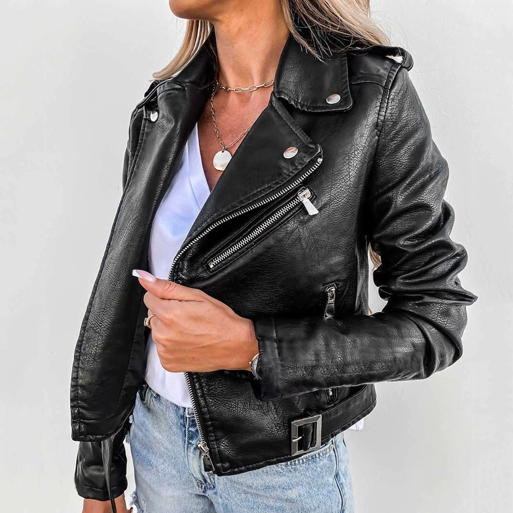Dames Slim Fit Jas – Met Rits, Geschikt voor Lente en Herfst