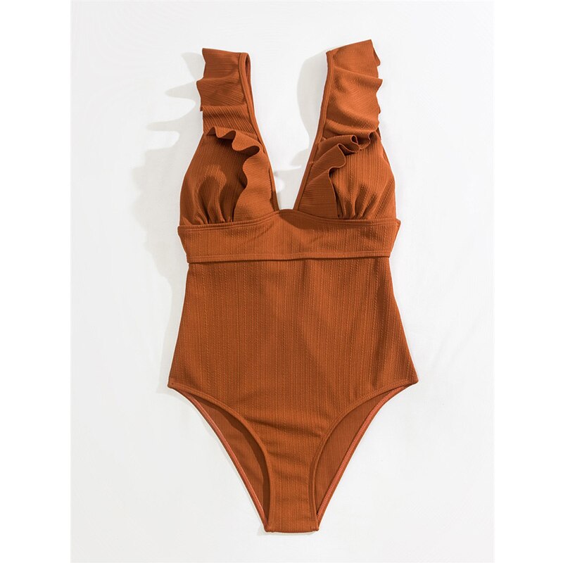 Elisa | Elegant V-Hals Badpak met Ruffle Details – Stijlvol & Flatterend