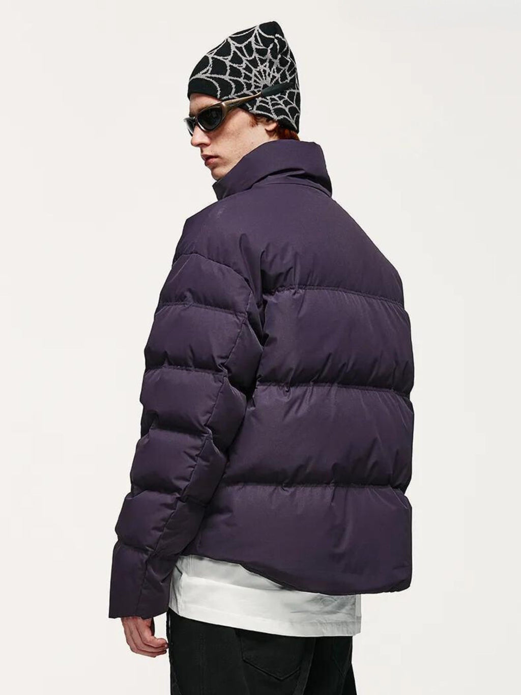 Heren Puffer Jack Kort Model met Hoge Kraag en Rits