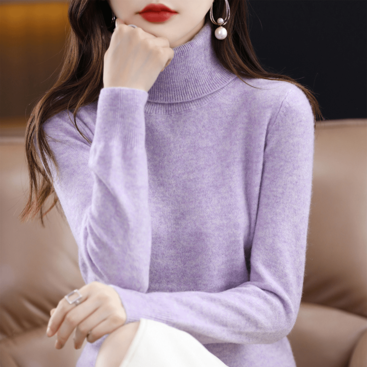 Dames Zwarte Coltrui – 100% Katoen, Tijdloze Basic voor Casual en Kantooroutfits