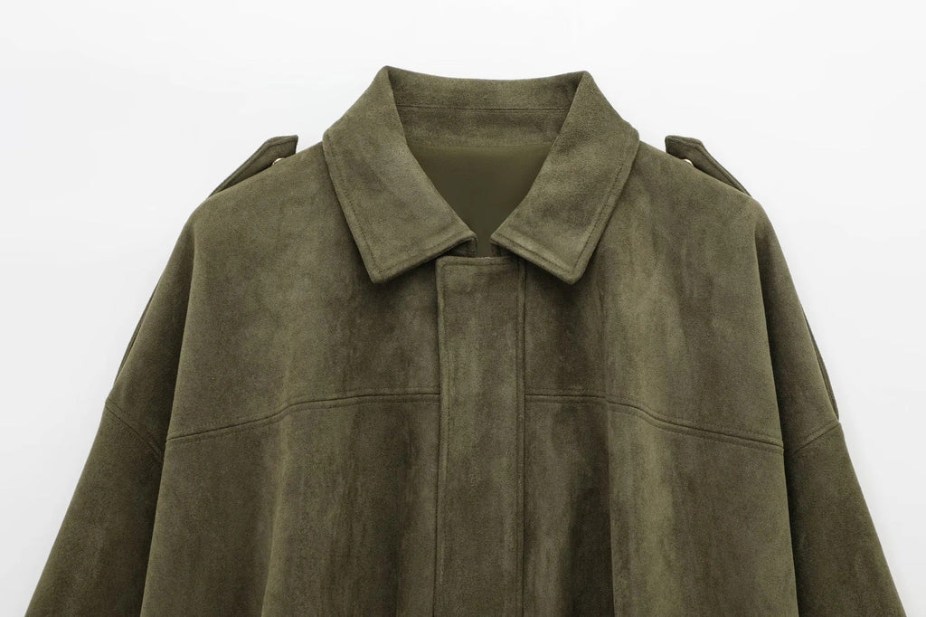 Aïsha oversized suede jacket | Dames jas van luxe suède met vintage flair
