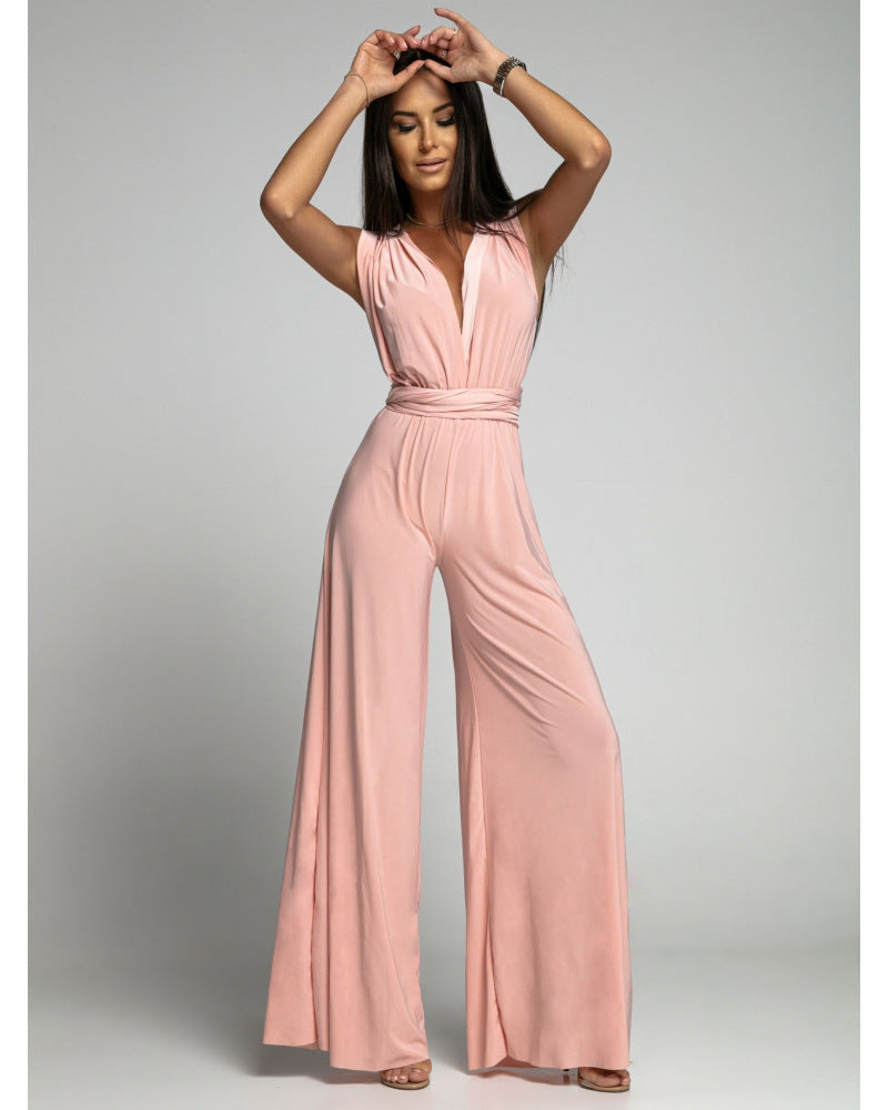 Hennie | Dames Jumpsuit – Getailleerde Taille – Wijde Pijpen – Mouwloos – Ademend Comfort