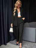 Erin outfit set dames | Klassieke getailleerde blazer met rechte broek voor formele look