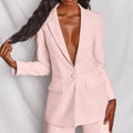 Evelyn Dames Blazer- en Broekset, Premium Stof, Elegant