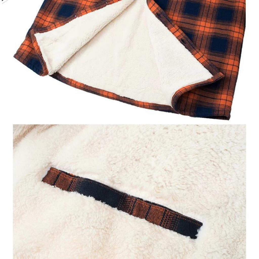 Derrick | Men's Sherpa Lined Plaid Shirt Jacket - Image 3