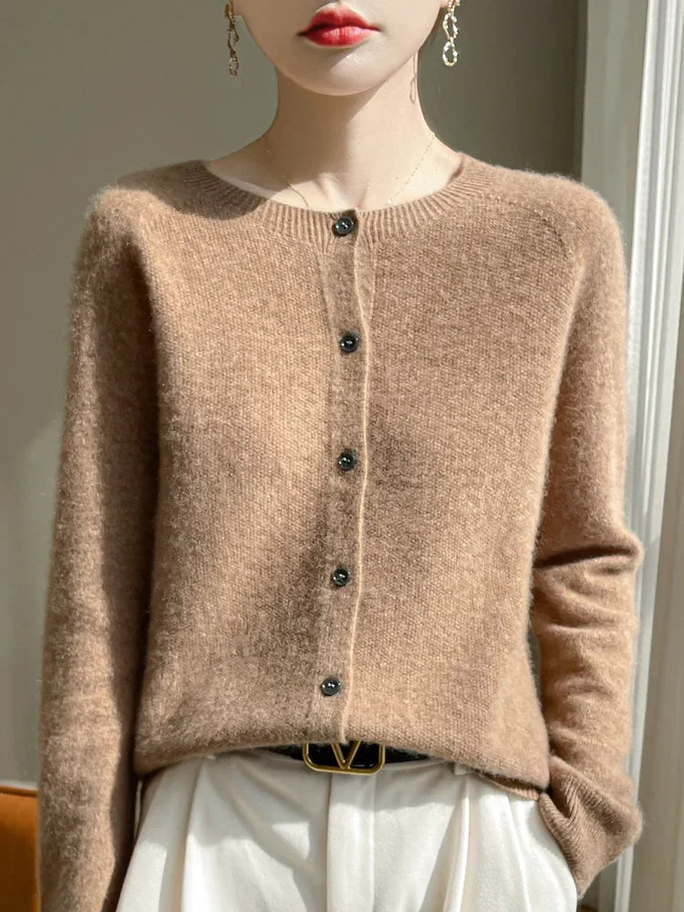 Dames Cardigan Fijngebreid - Zachte Katoenen Vest voor Laagjeslook