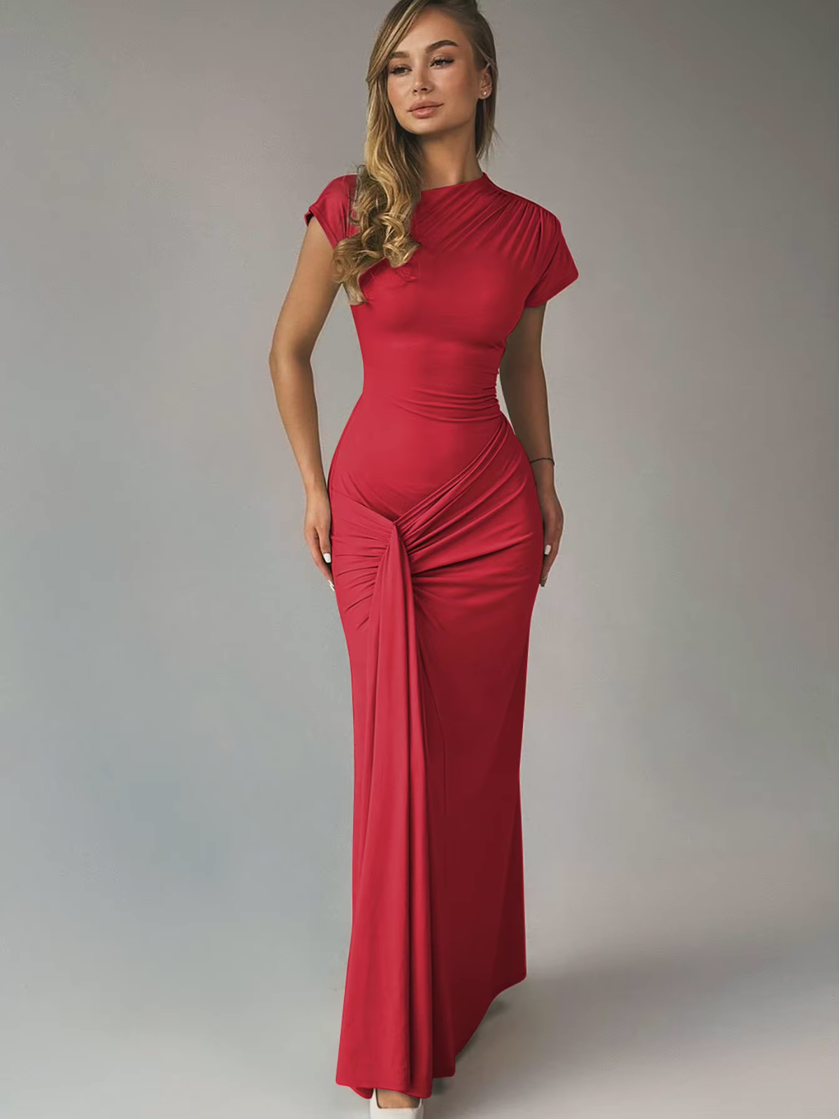 BELLE | Trendy Maxi Jurk met Knoopdetail voor Dames