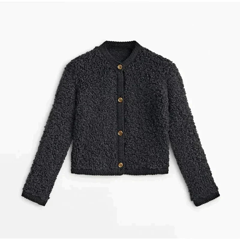 Ilja | Dames teddystrickjack met zachte textuur – winterwarmte & luxe comfort