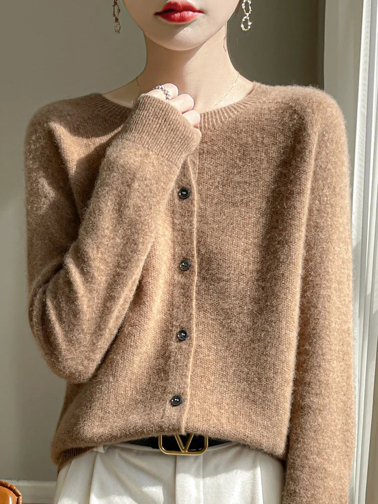 Dames Cardigan Fijngebreid - Zachte Katoenen Vest voor Laagjeslook