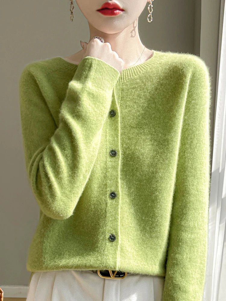 Dames Cardigan Fijngebreid - Zachte Katoenen Vest voor Laagjeslook