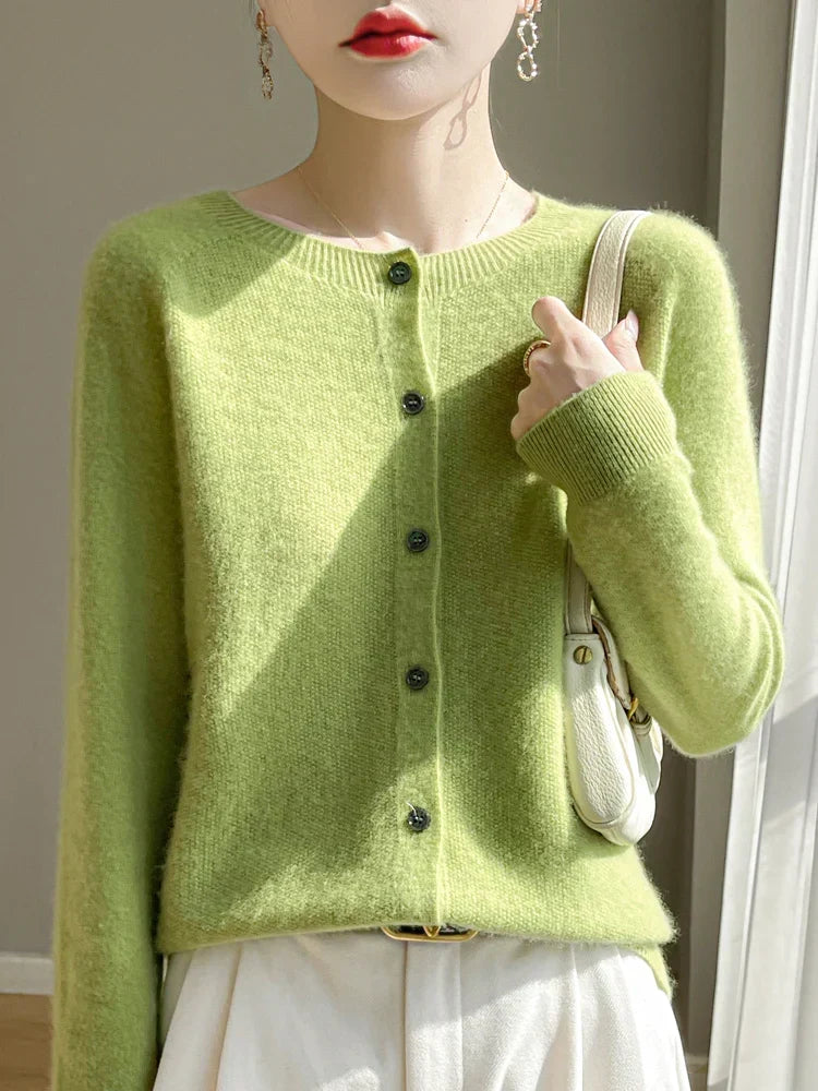 Dames Cardigan Fijngebreid - Zachte Katoenen Vest voor Laagjeslook