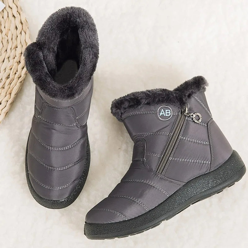 Dames Enkellaarsjes met Bontvoering | Warme Casual Boots voor Herfst & Winter
