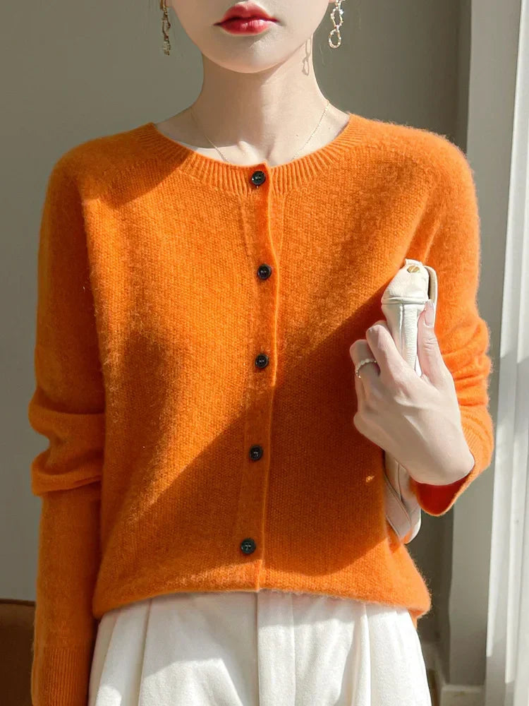 Dames Cardigan Fijngebreid - Zachte Katoenen Vest voor Laagjeslook