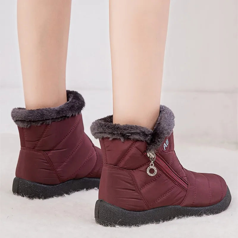 Dames Enkellaarsjes met Bontvoering | Warme Casual Boots voor Herfst & Winter