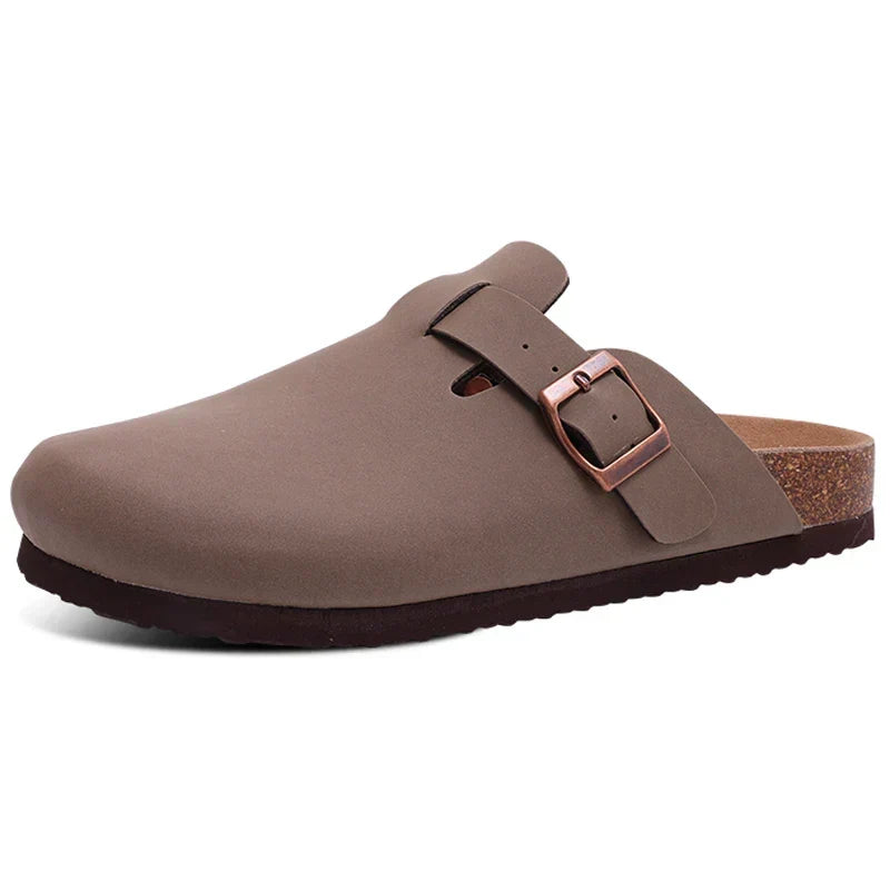 Dames suède sandalen met kurken zool