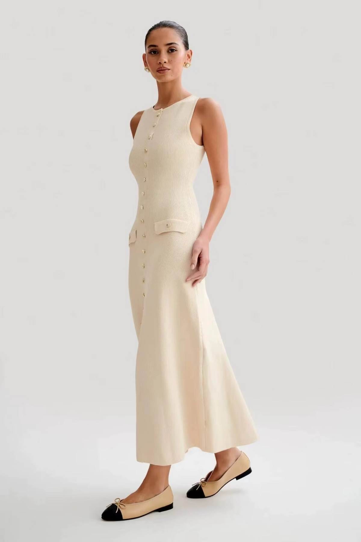 Maja | Mouwloze Midi Jurk