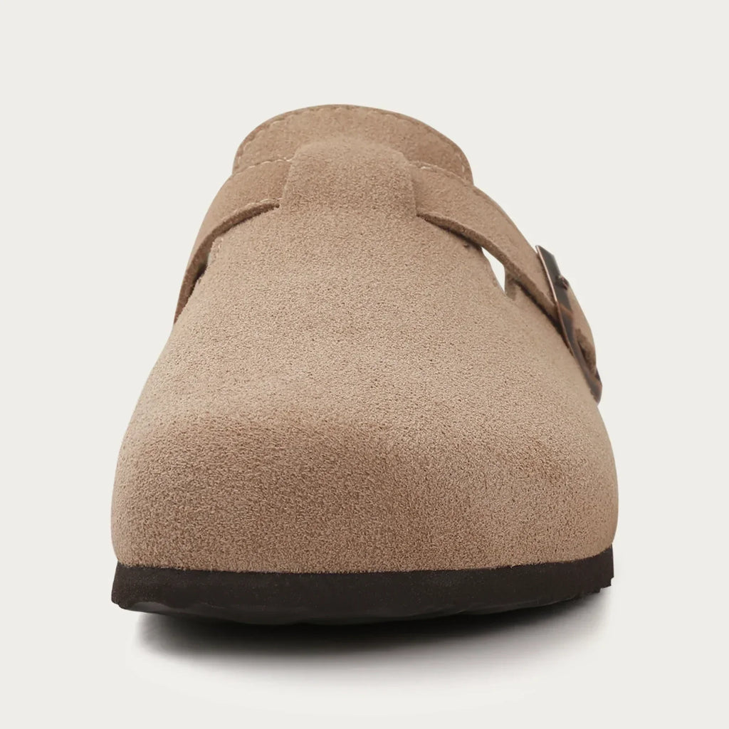 Dames suède sandalen met kurken zool
