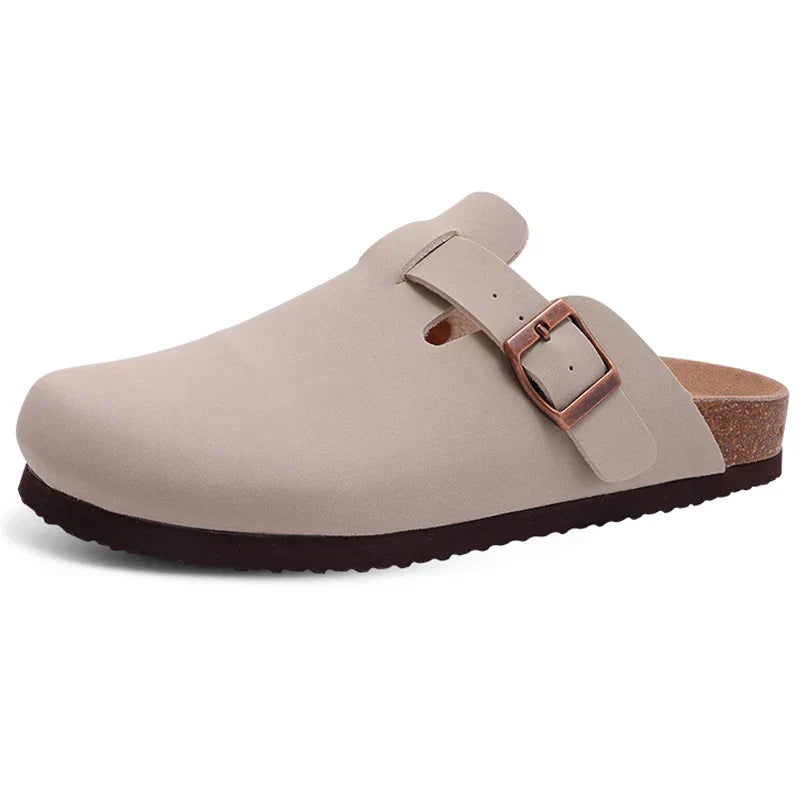 Dames suède sandalen met kurken zool