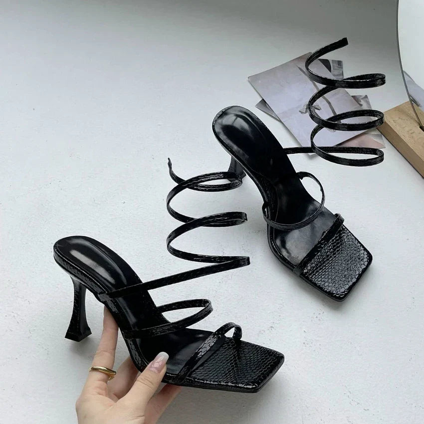 Luxe dames sandalen met hak en banjes