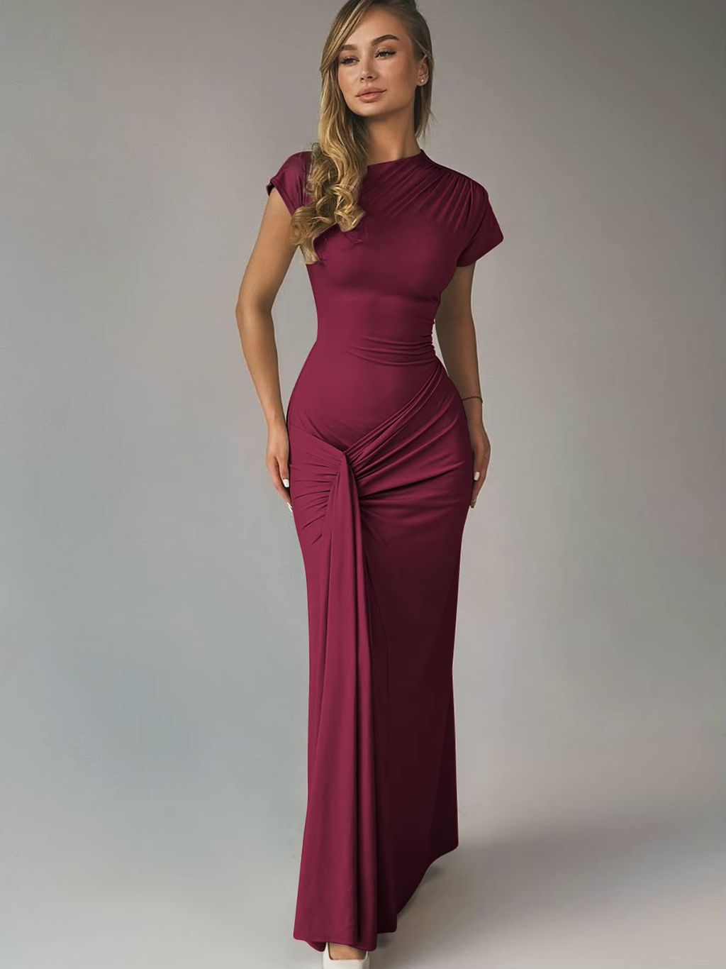 BELLE | Trendy Maxi Jurk met Knoopdetail voor Dames