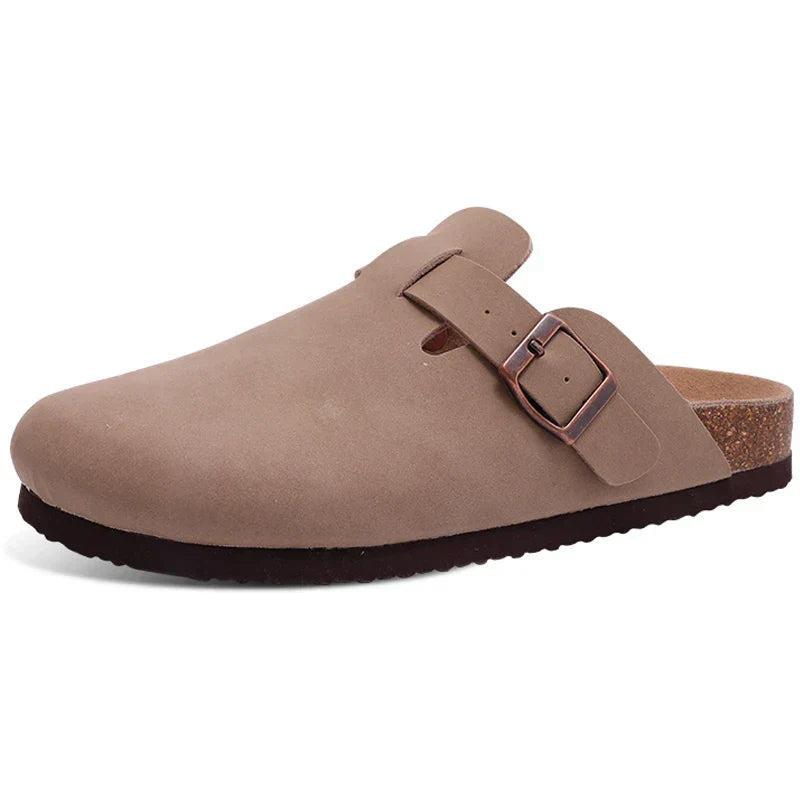 Dames suède sandalen met kurken zool