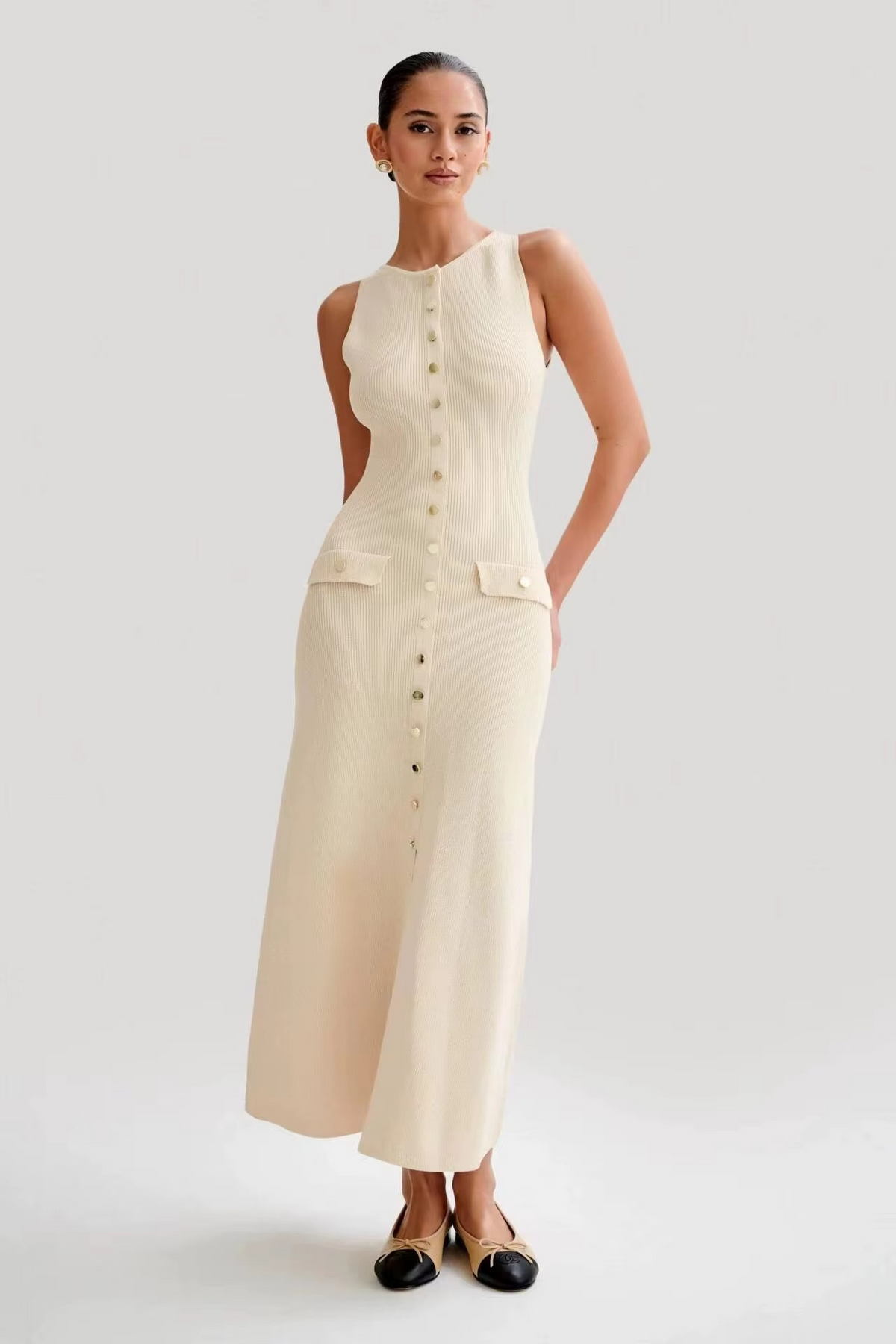 Maja | Mouwloze Midi Jurk