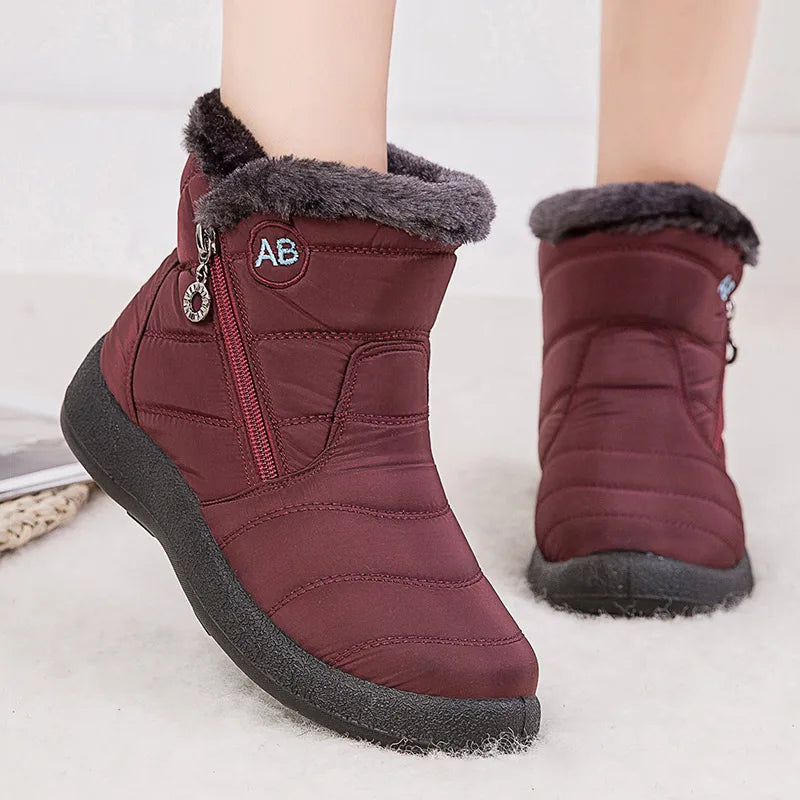 Dames Enkellaarsjes met Bontvoering | Warme Casual Boots voor Herfst & Winter