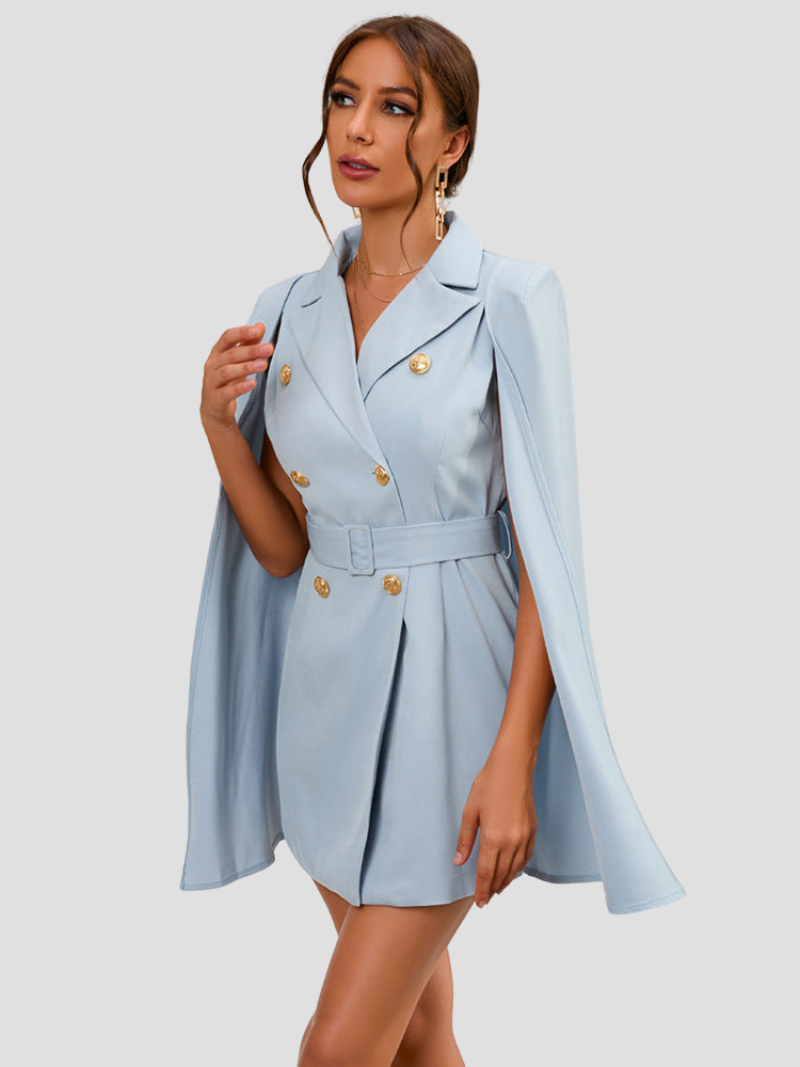 Elegante Cape Blazer Jurk Voor Dames